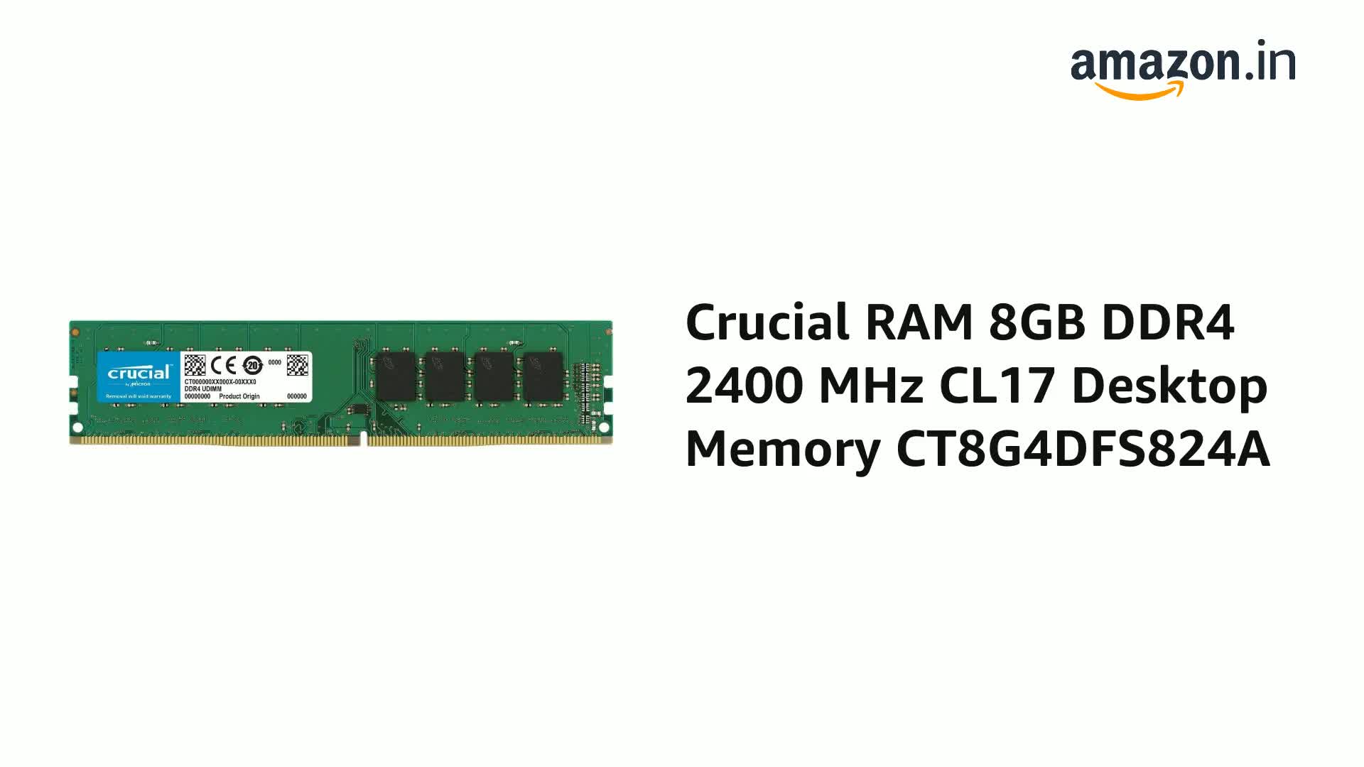 Amazon.in: Buy Crucial RAM 8GB DDR4 2400 MHz CL17 Desktop Memory
